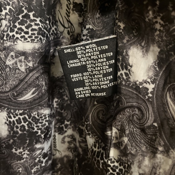 Guess Black Wool Pea Coat,‎ Pirate-core, Preppy - Picture 9 of 12